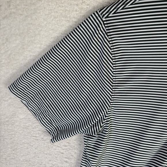 FootJoy Polo Shirt Mens Large Black White Stripes Collared Performance Stretch - Picture 5 of 15